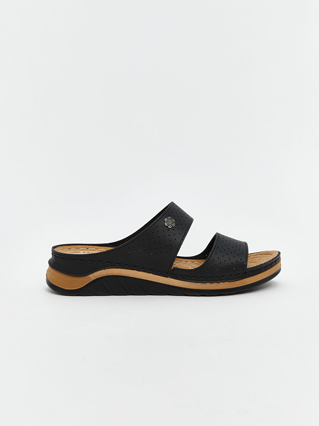 Siyah Çift Bantlı Kadın Terlik-1