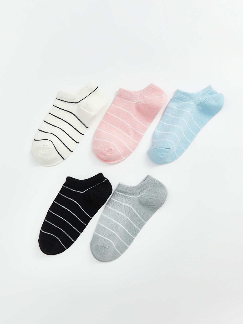 Striped Women's Trainer Socks 5 Pack -W50908Z8-QXE