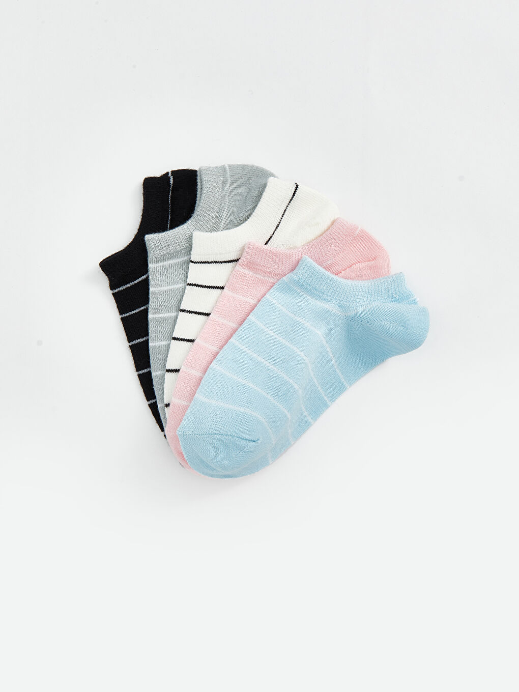 Striped Women's Trainer Socks 5 Pack -W50908Z8-QXE