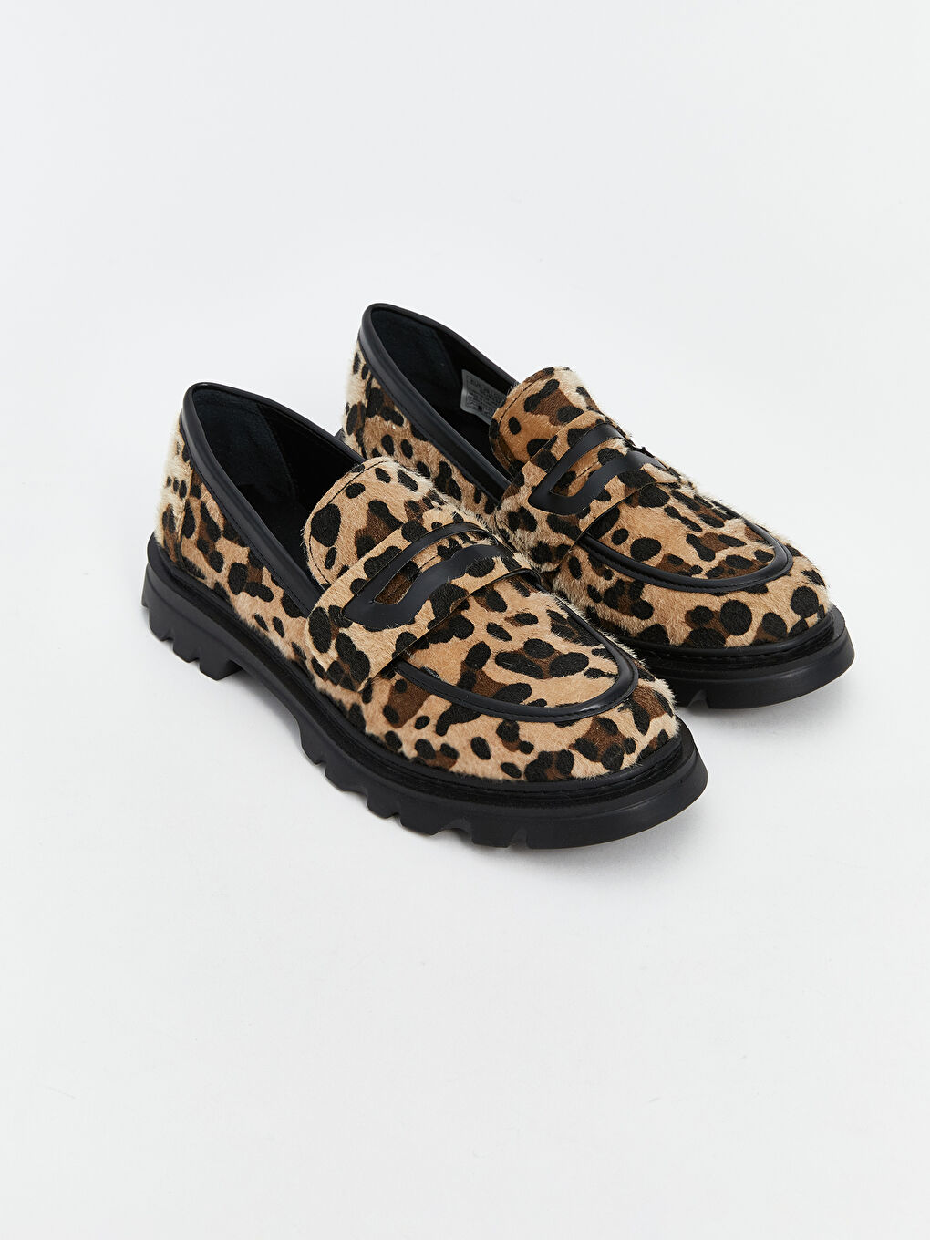 KOOR Karişik Leopar Desenli Kadın Loafer Ayakkabı - 2
