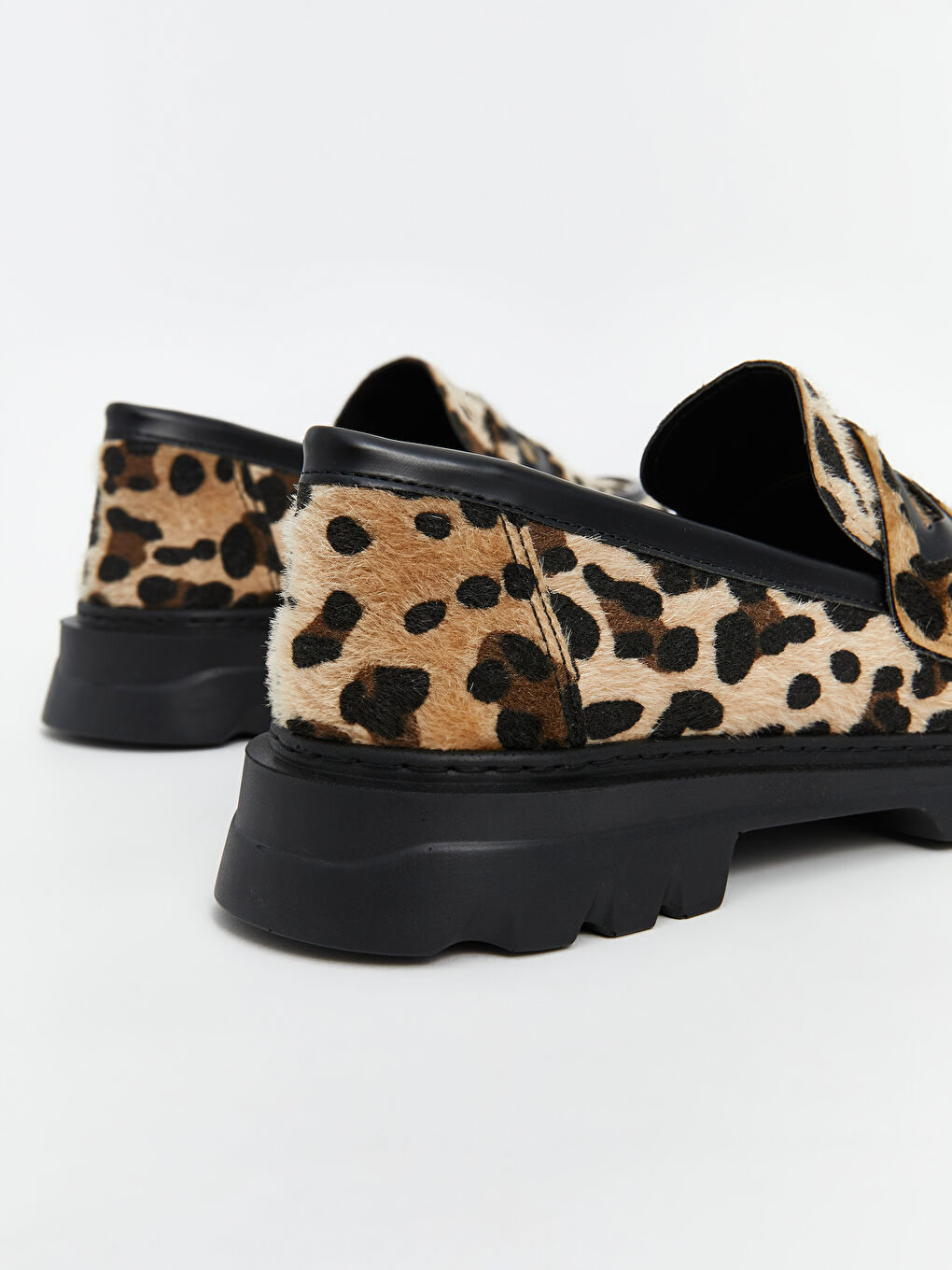 KOOR Karişik Leopar Desenli Kadın Loafer Ayakkabı - 6