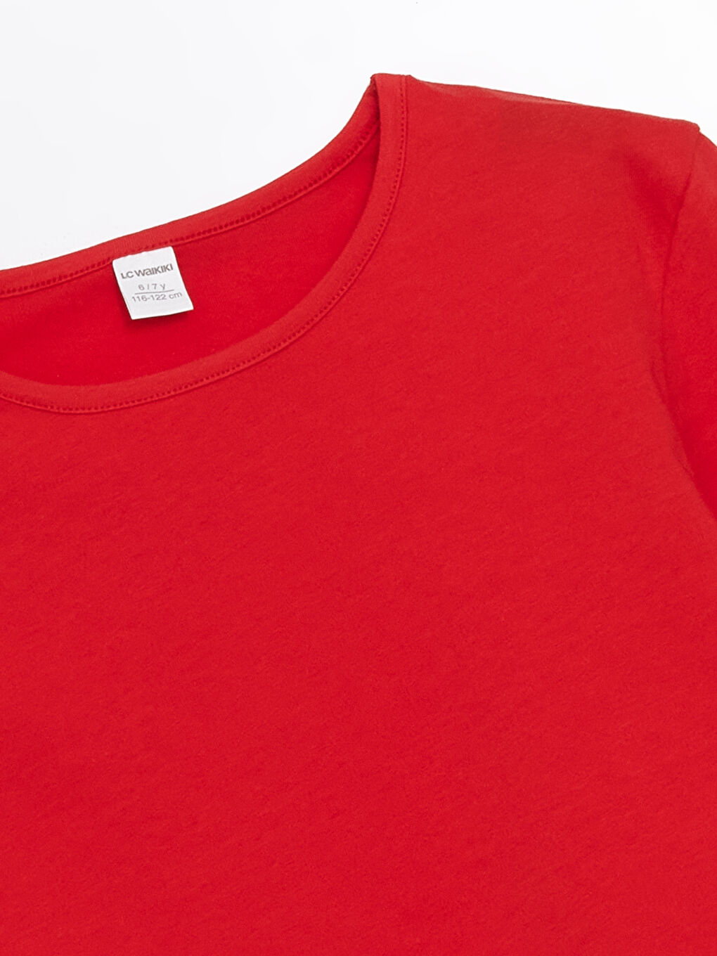 Kırmızı Bisiklet Yaka Basic Kız Çocuk Tişört-1