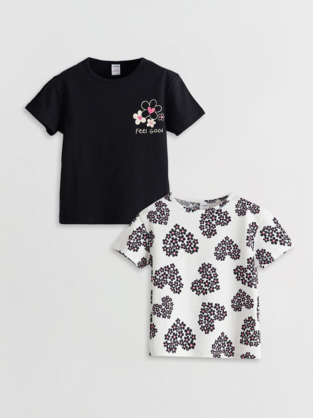 Crew Neck Floral Girls T-Shirt 2-Pack -S5JM67Z1-LRA
