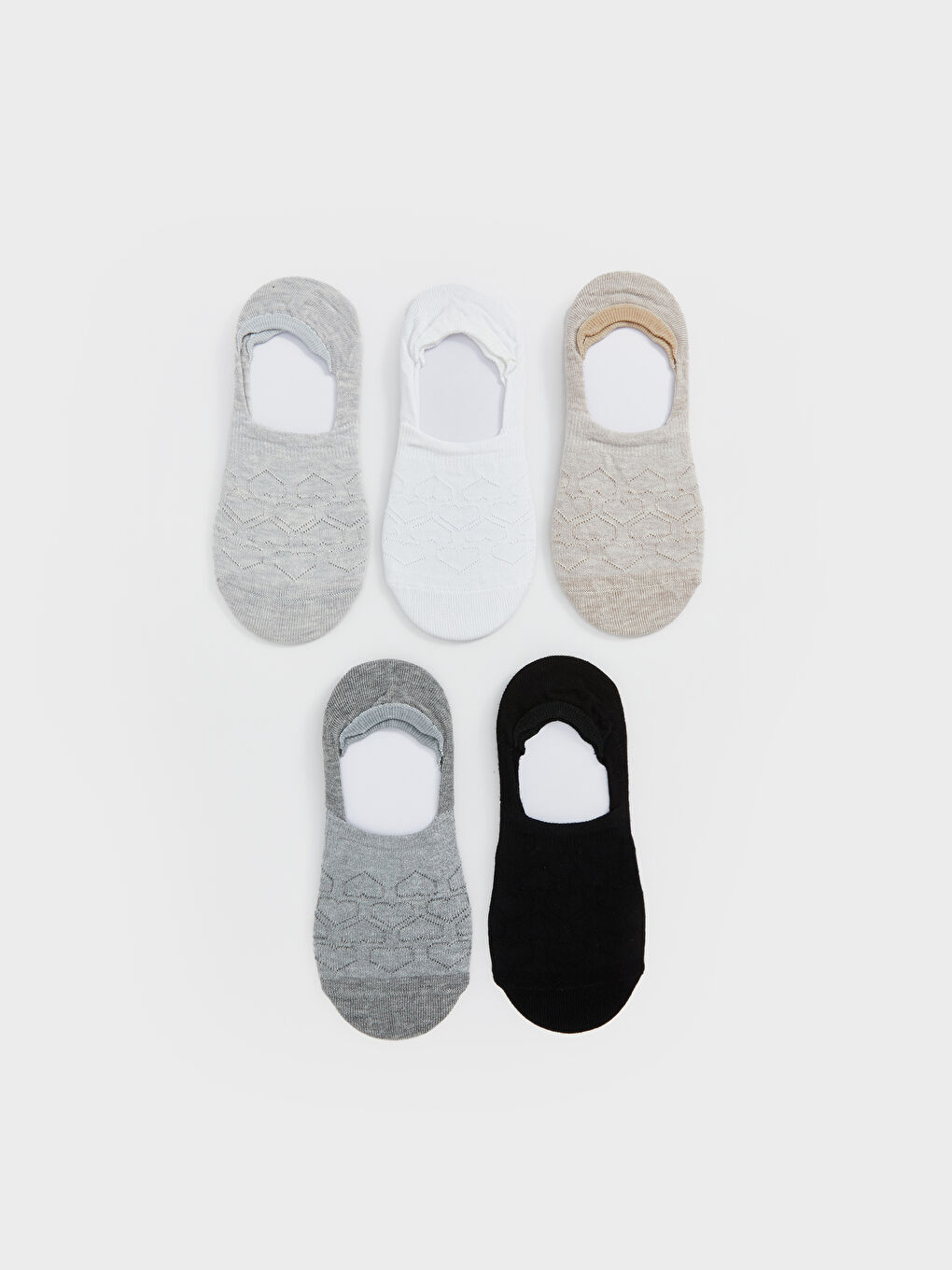 LCW DREAM Hole-Knitted Women's Invisible Socks 5 Pack -W50936Z8-LAK