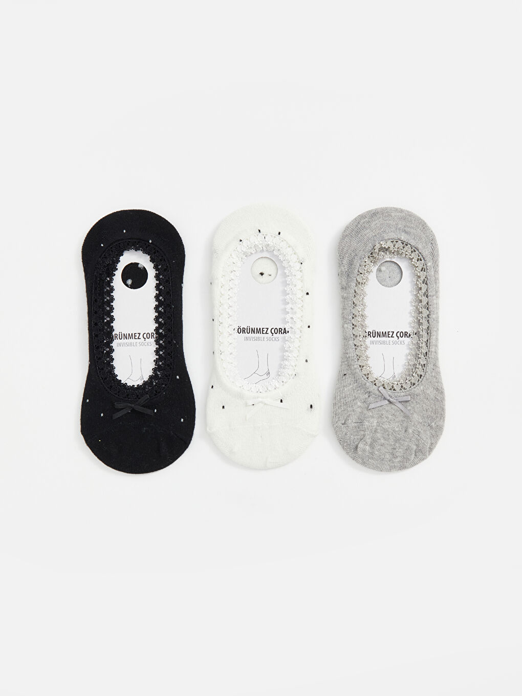 LCW DREAM Patterned Women's Invisible Socks 3-packs -W50938Z8-EEW