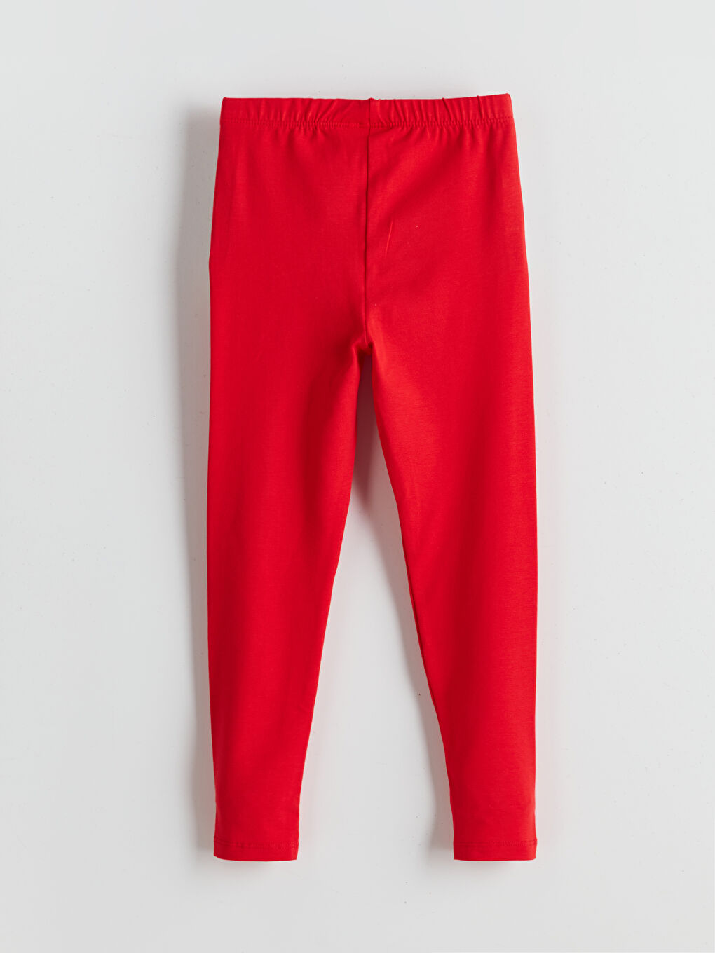 Kırmızı Beli Lastikli Basic Kız Çocuk Tayt-1