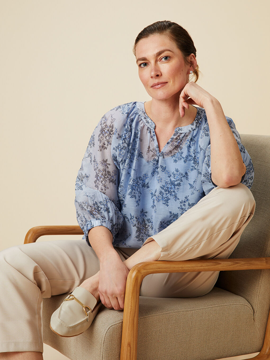LCW Grace Woman BLUE Blouse -S5JN00Z8-LQQ