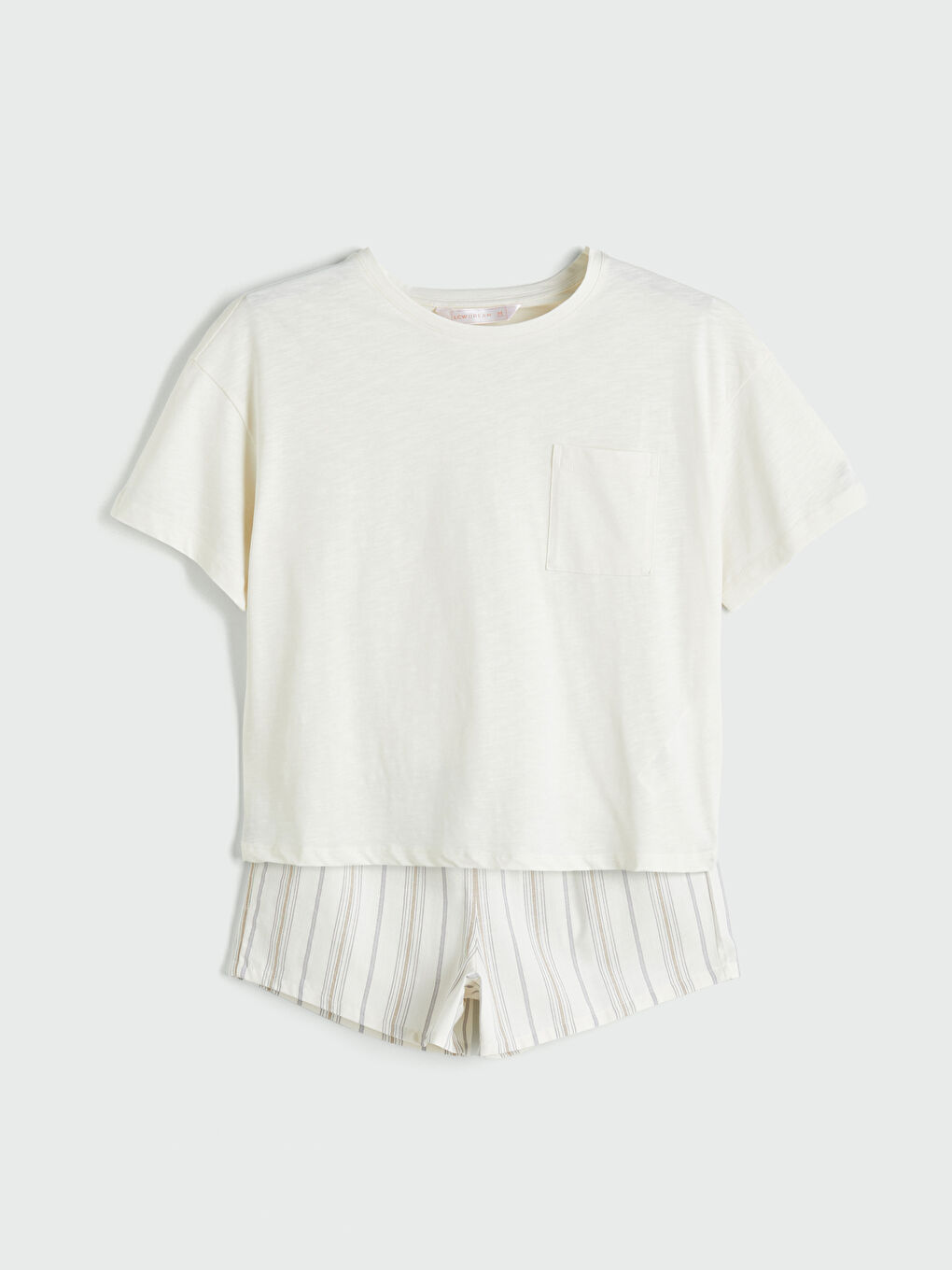Crew Neck Striped Women's Shortie Pyjama Set -S5JN71Z8-SZ5