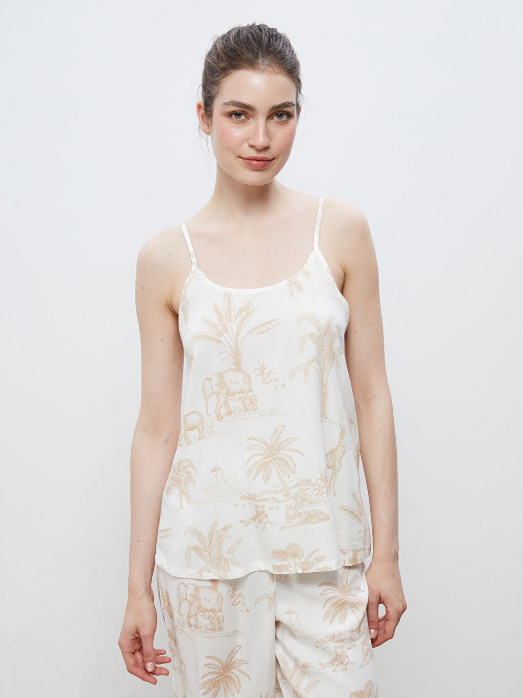U Neck Printed Women's Pyjama Set -S5JN76Z8-LRA