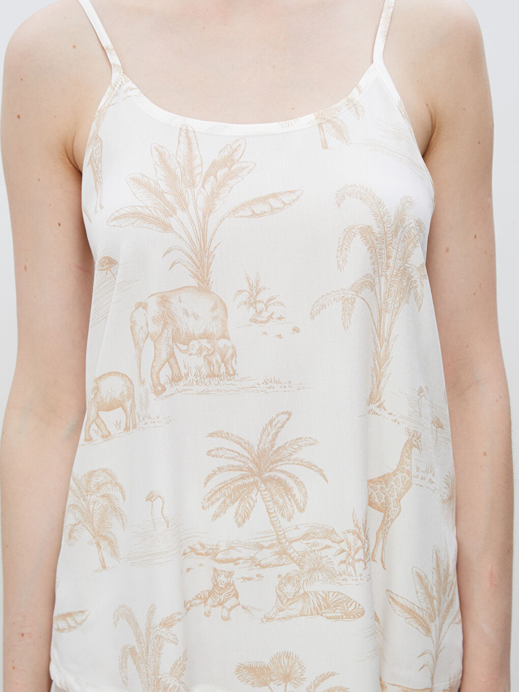 U Neck Printed Women's Pyjama Set -S5JN76Z8-LRA