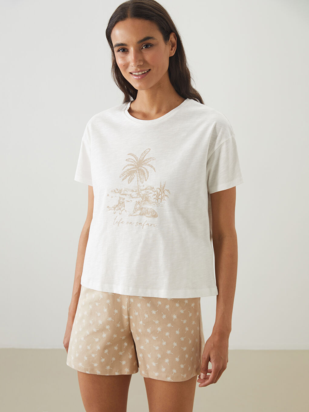 Printed Women's Short Pajamas Set -S5JN79Z8-LQB