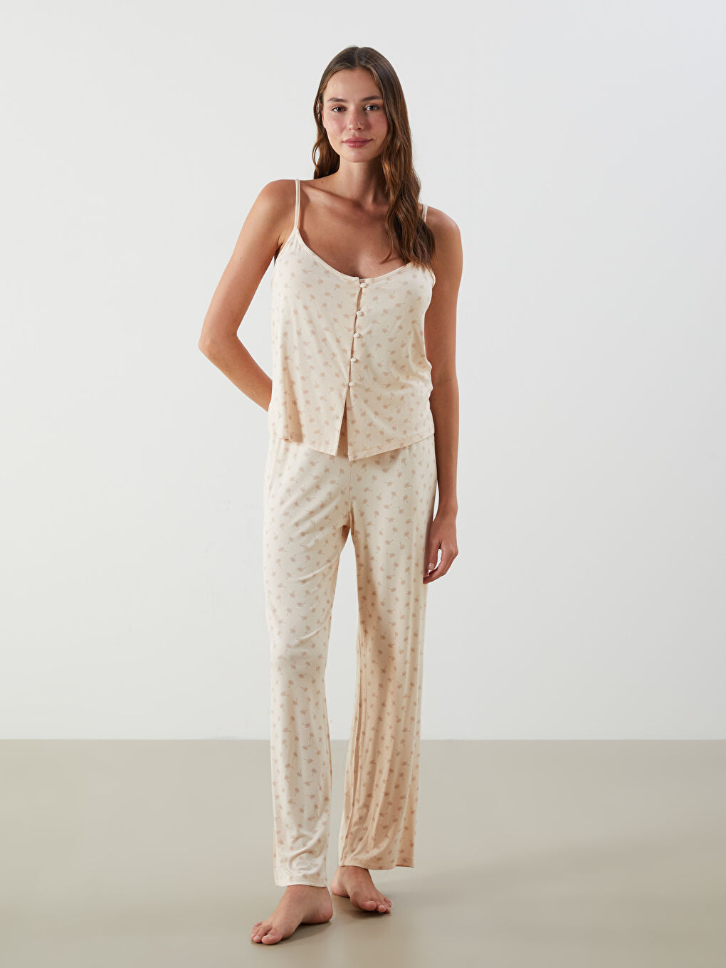V-Neck Printed Women's Pyjama Set -S5JN88Z8-LRA