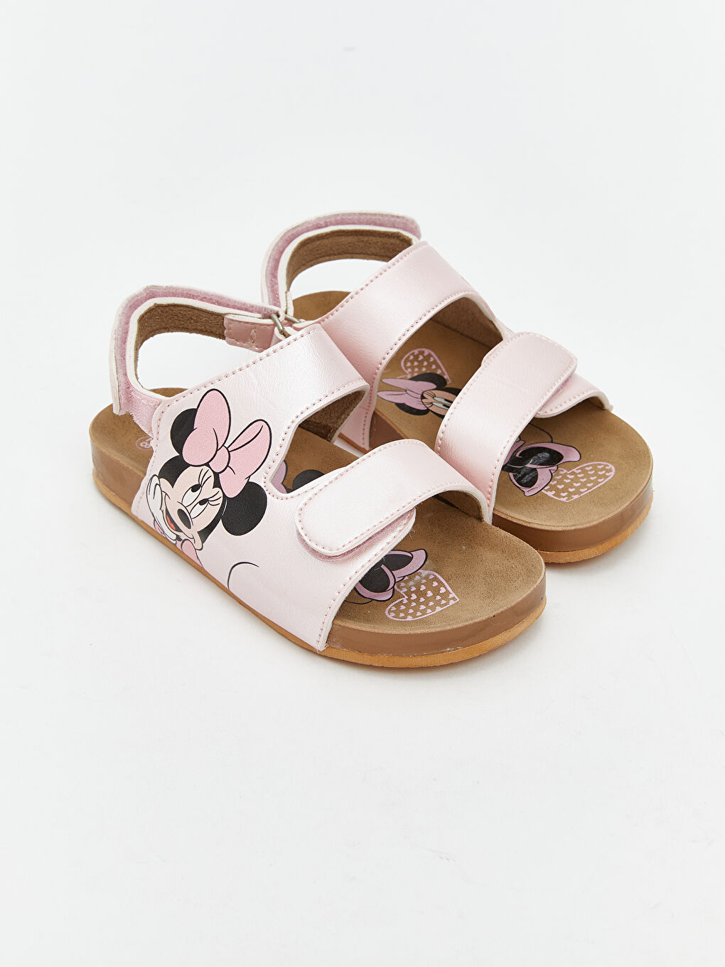 Pembe Minnie Mouse Baskılı Kız Çocuk Sandalet