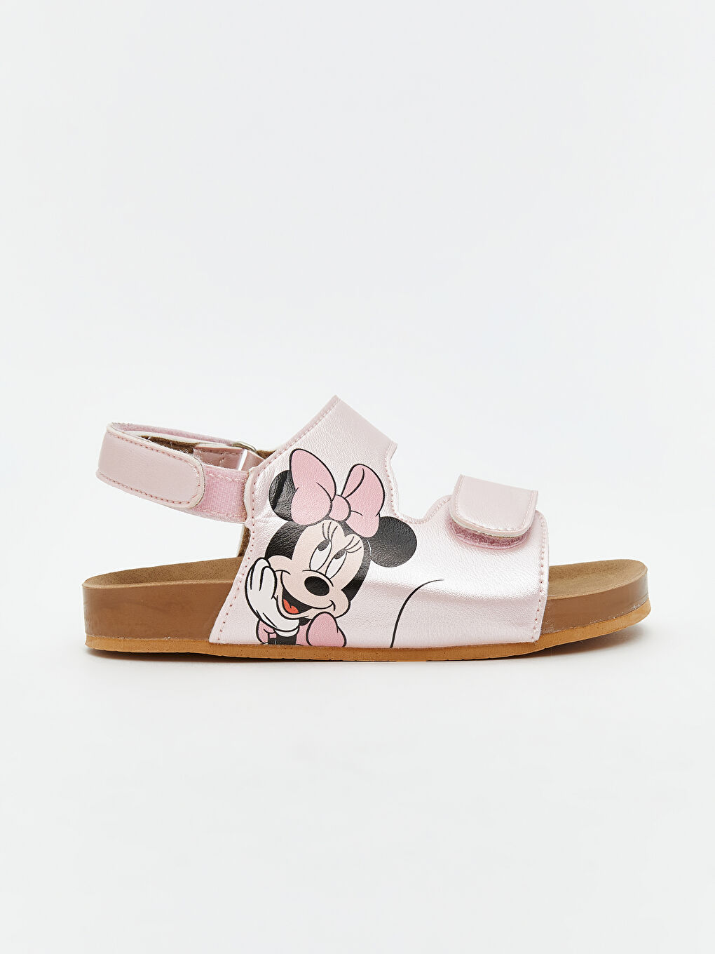 Pembe Minnie Mouse Baskılı Kız Çocuk Sandalet-1