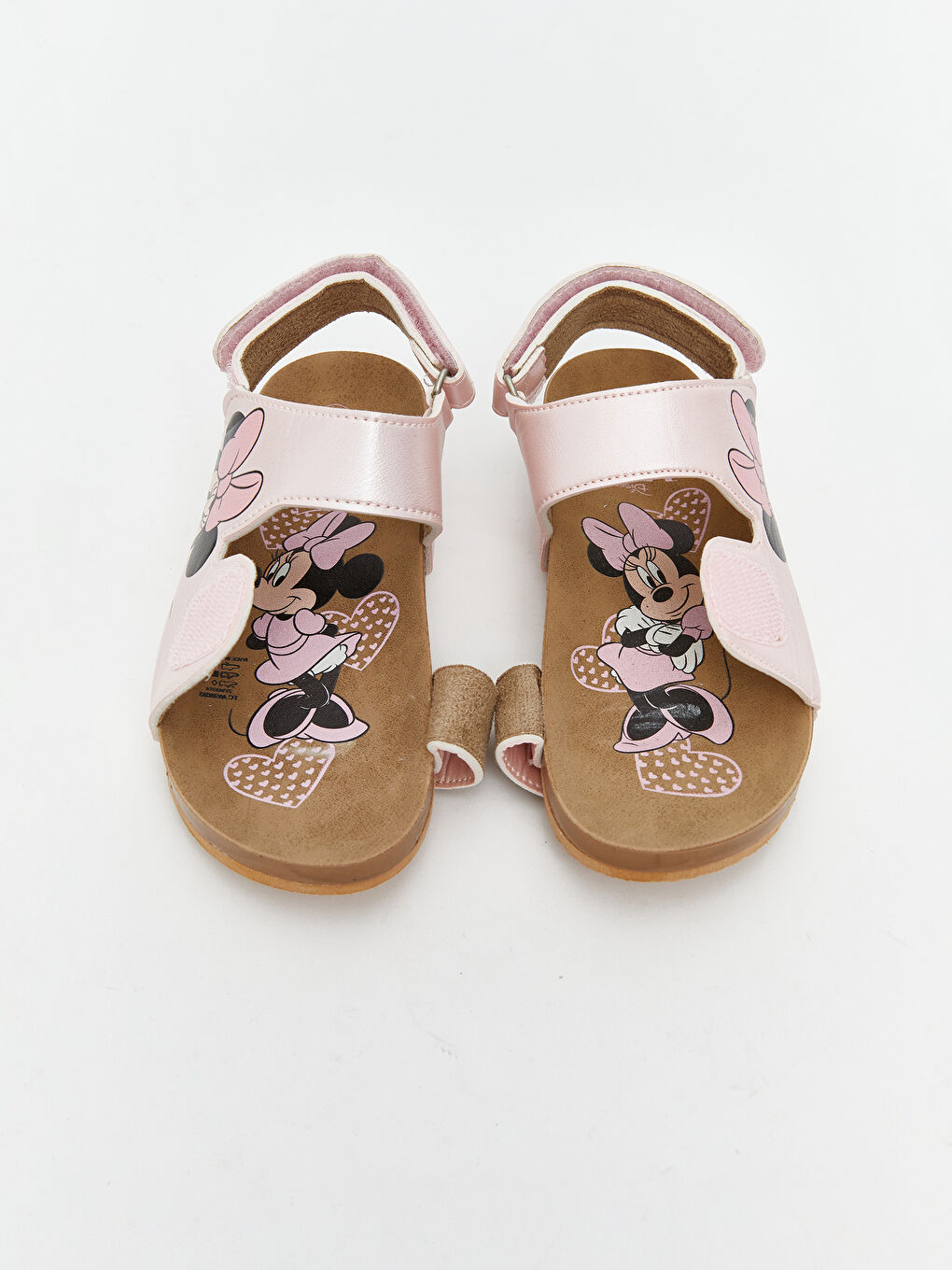 Pembe Minnie Mouse Baskılı Kız Çocuk Sandalet-5