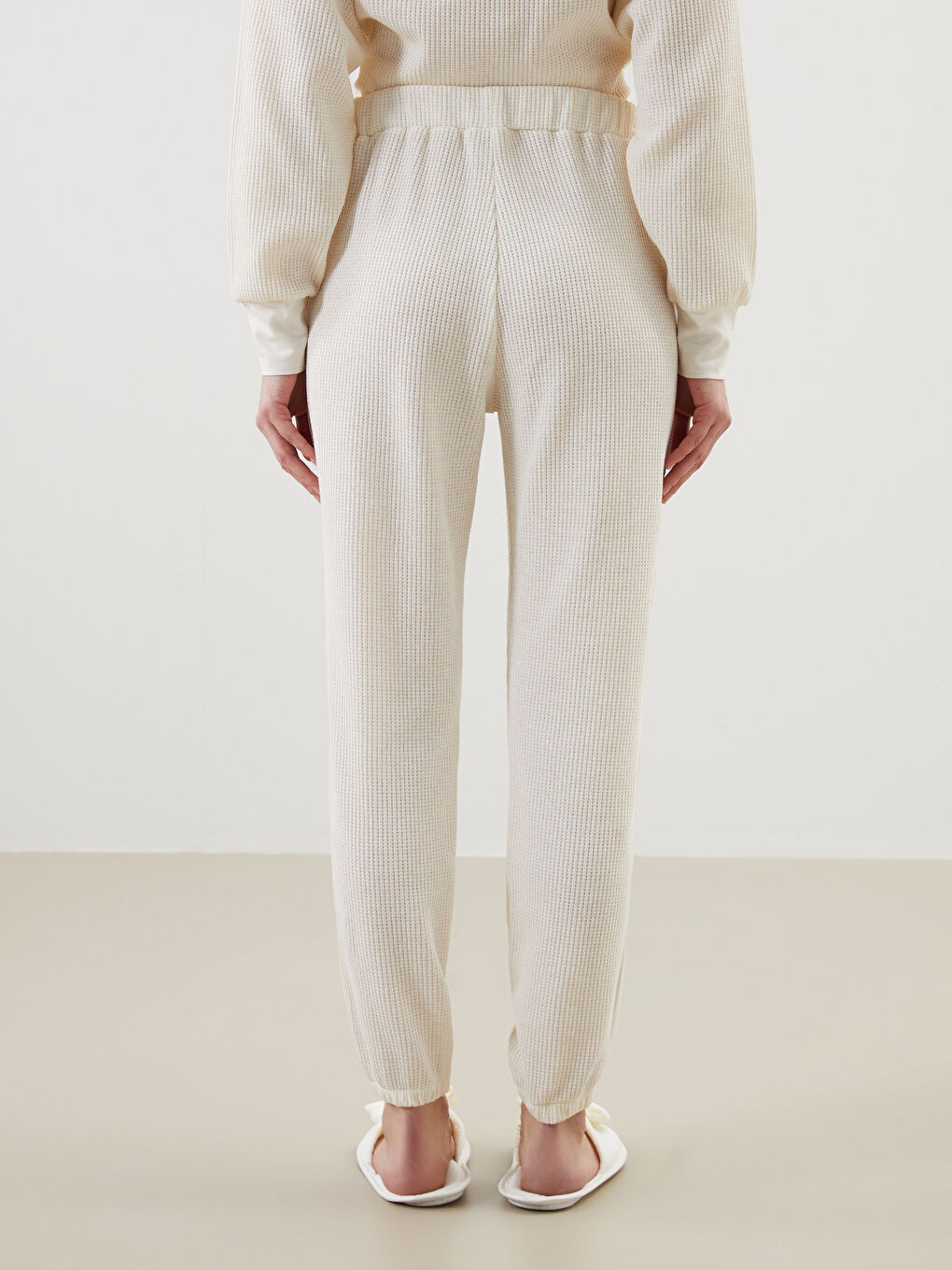 Elastic Waist Textured Women's Jogger Pyjama Bottoms -S5JO02Z8-KX0