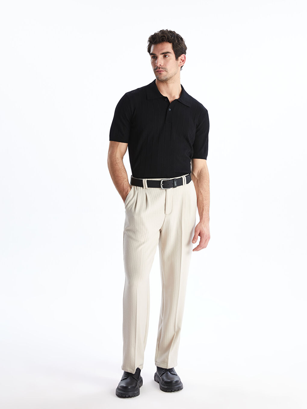 LCW Vision Polo Neck Short Sleeve Men's Knitwear Sweater -W51115Z8-CVL