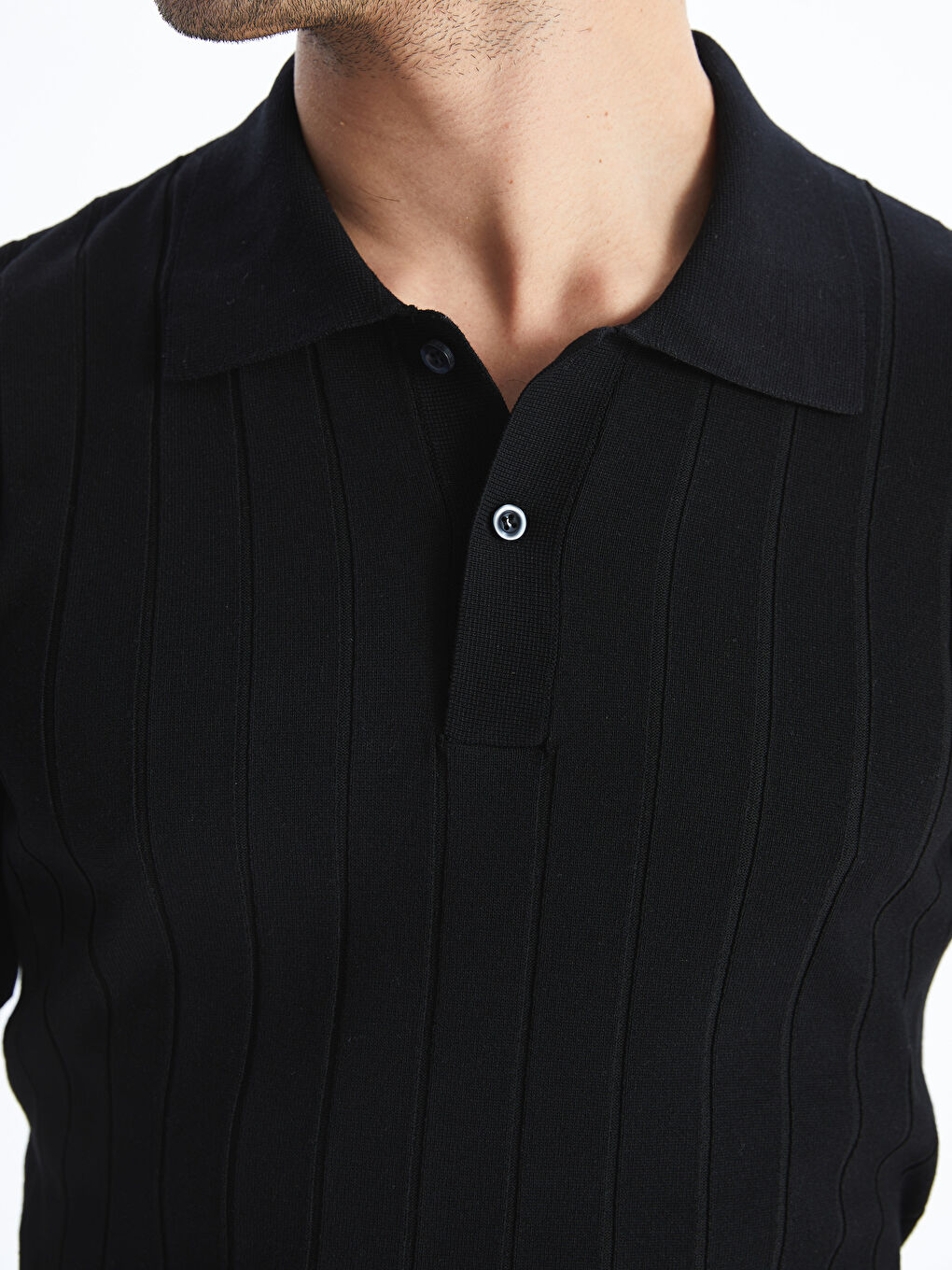 LCW Vision Polo Neck Short Sleeve Men's Knitwear Sweater -W51115Z8-CVL
