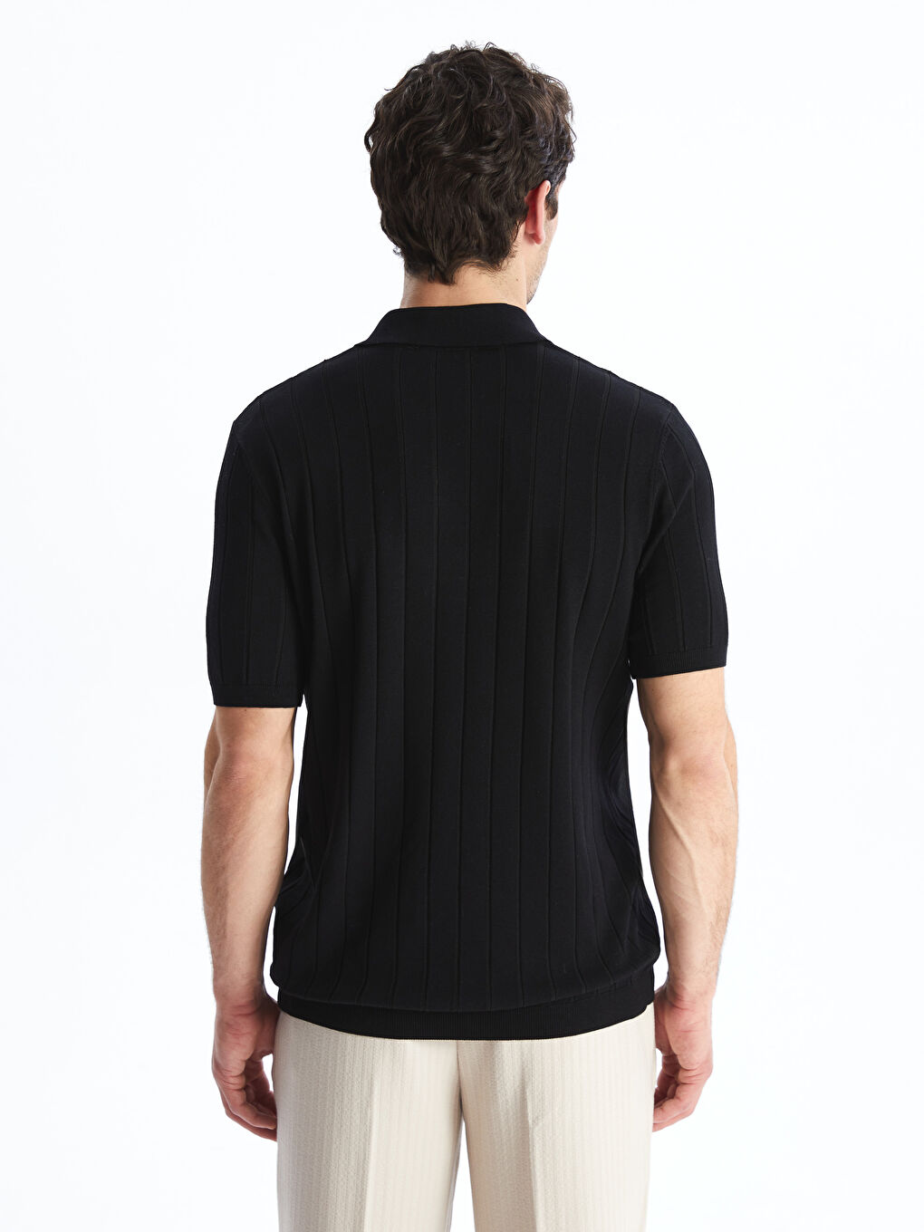 LCW Vision Polo Neck Short Sleeve Men's Knitwear Sweater -W51115Z8-CVL