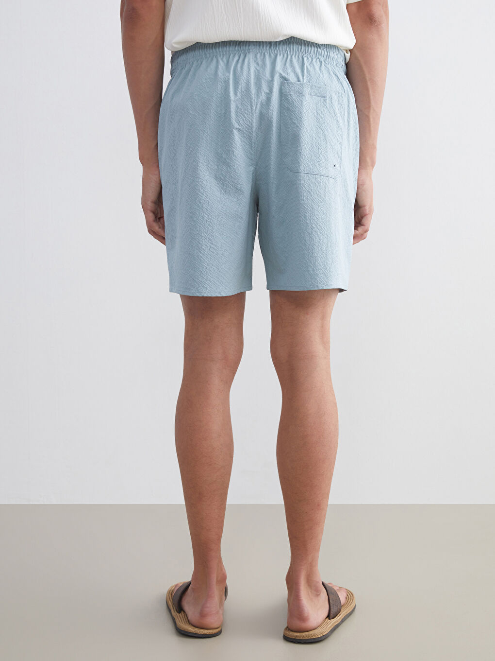 Mavi Kısa Boy Erkek Deniz Şortu-3