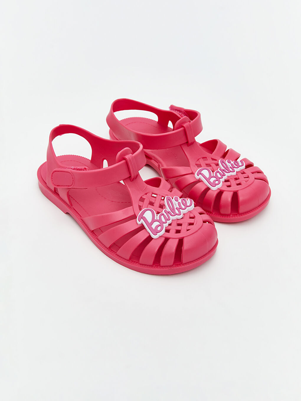 Fuşya Barbie Baskılı Kız Çocuk Sandalet