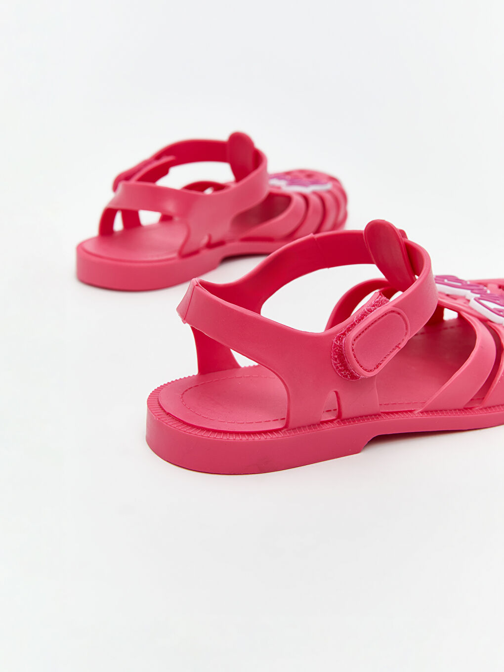 Fuşya Barbie Baskılı Kız Çocuk Sandalet-4
