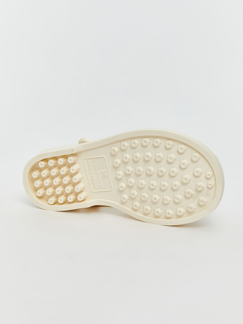 Ekru Cırt Cırtlı Kız Çocuk Sandalet-3