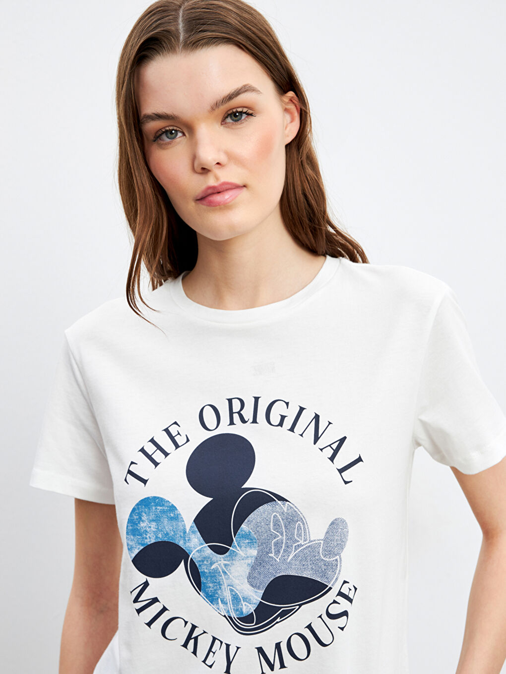 T-shirt imprimé Mickey Mouse à col rond pour Femmes-2