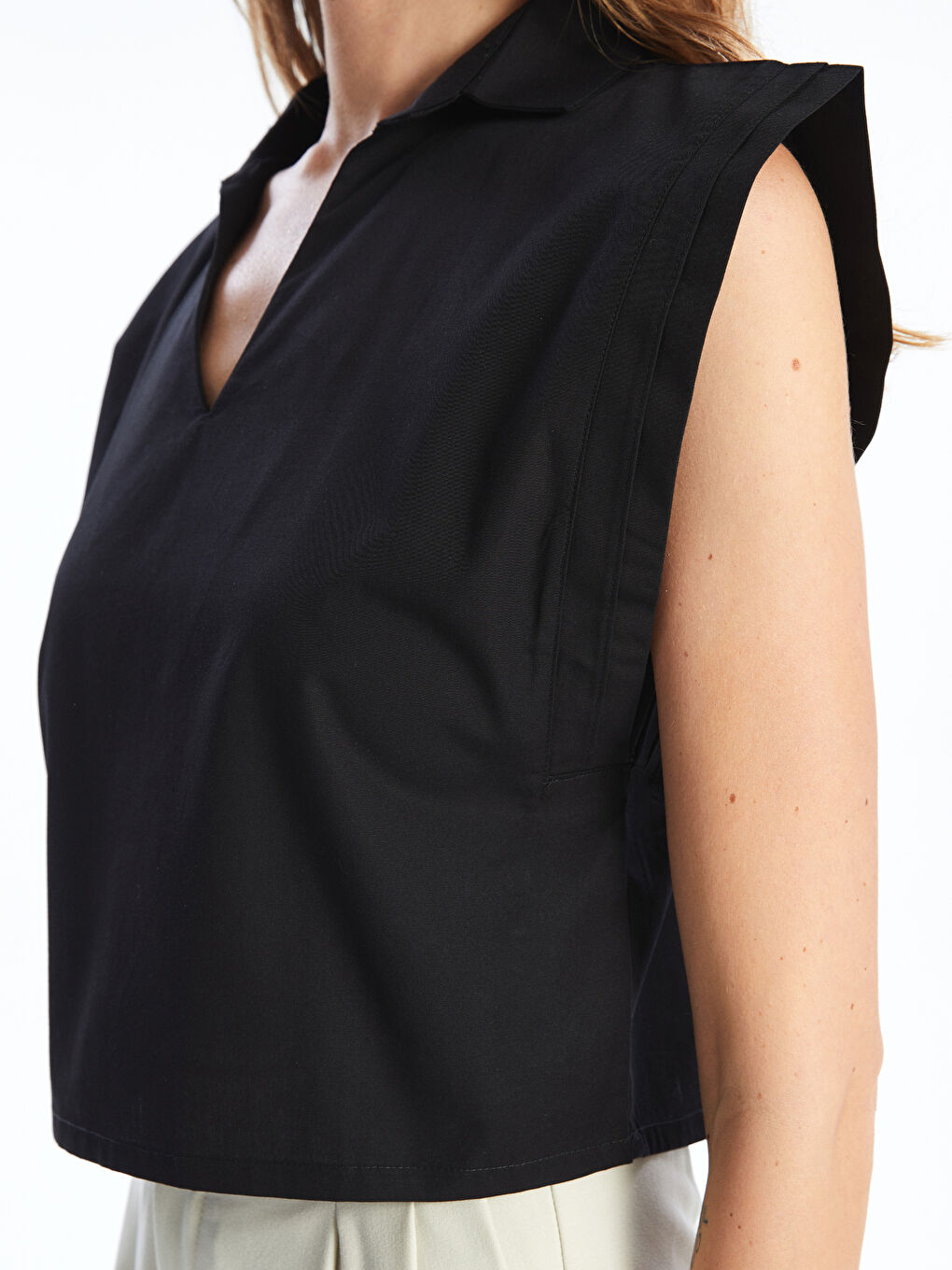Shirt Collar Plain Women's Blouse -S5JO20Z8-UX8