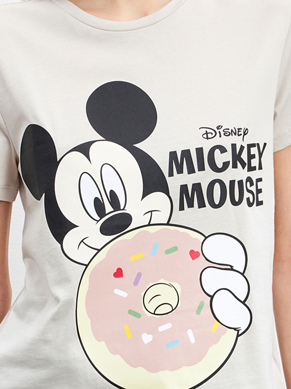 T-shirt imprimé Mickey Mouse à col rond pour Femmes-2