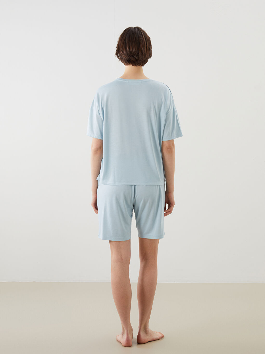 LCW DREAM Woman BLUE Shortie Pyjama Set -S5JO37Z8-FGS