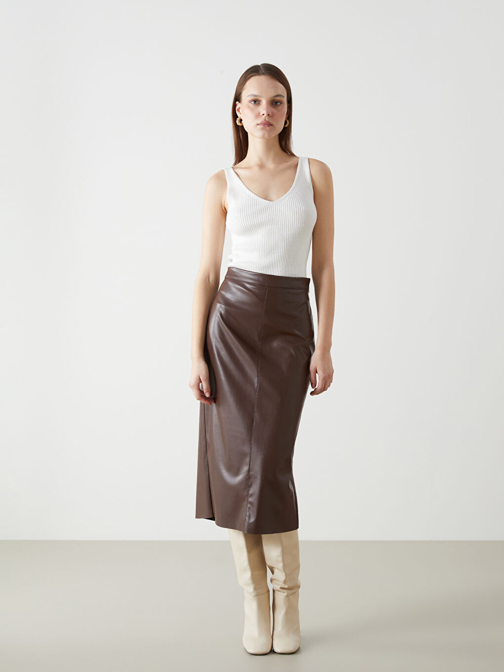V Neck Women's Knitwear Tank Top -S5JO42Z8-R9J