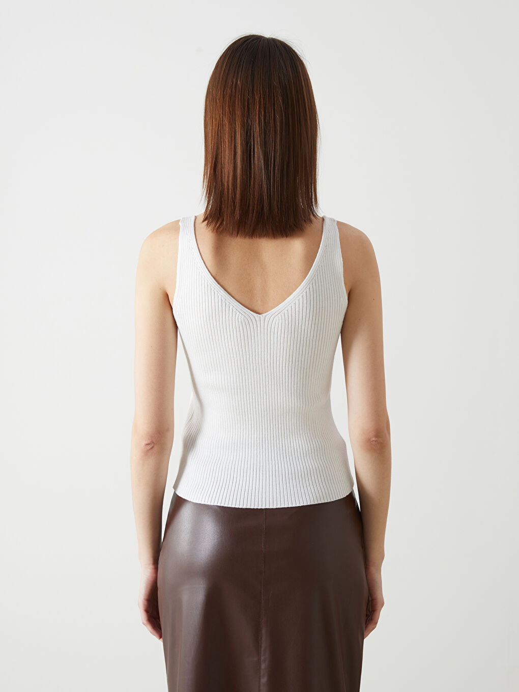 V Neck Women's Knitwear Tank Top -S5JO42Z8-R9J