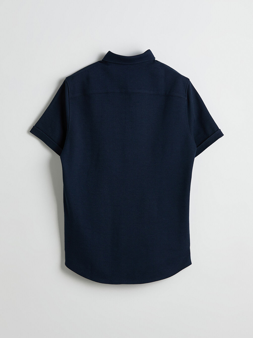 Lacivert Regular Fit Kısa Kollu Erkek Gömlek-5