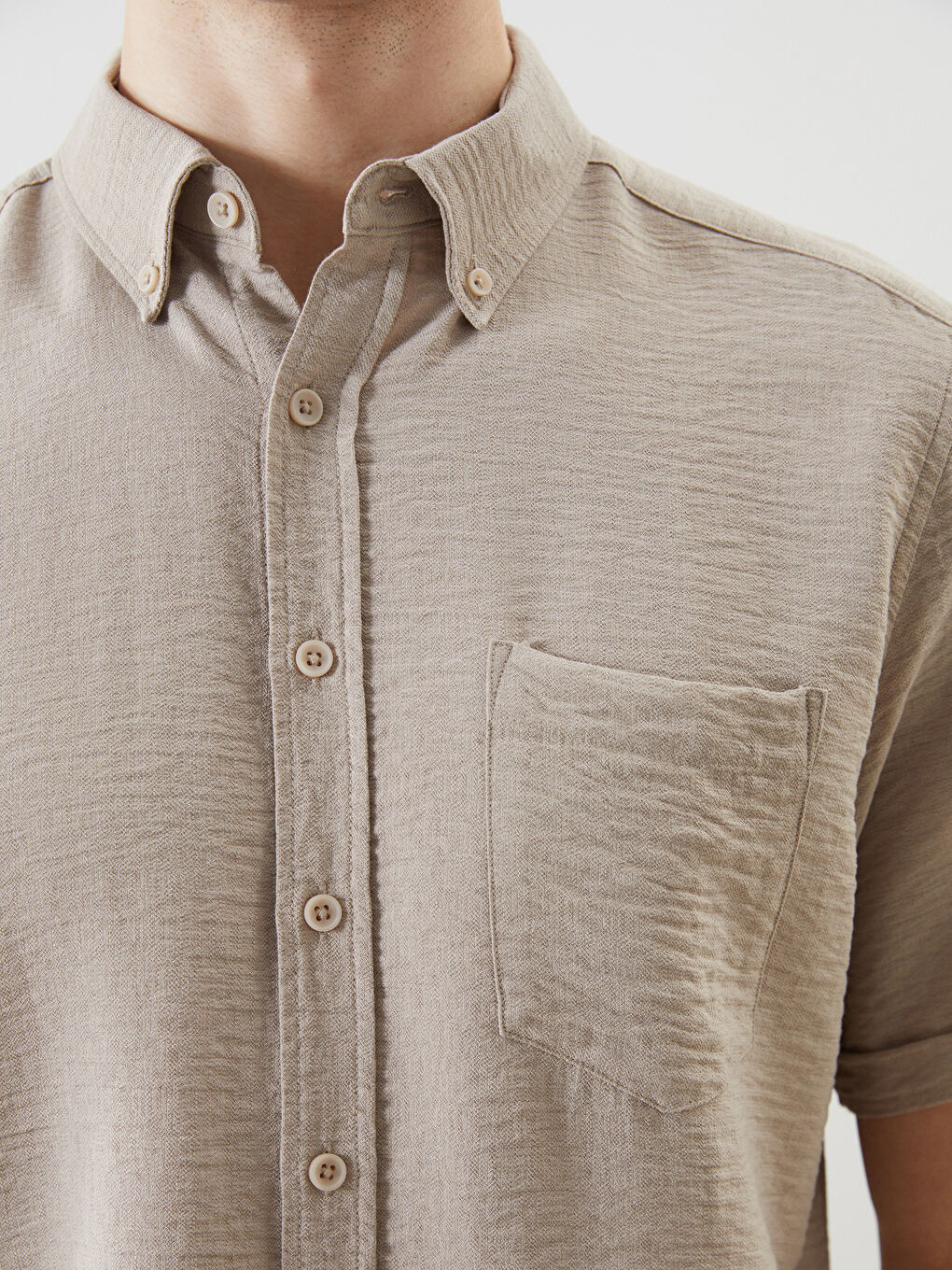 LCWAIKIKI Classic Regular Fit Dobby Pocket Men's Shirt -S5JO86Z8-CZB