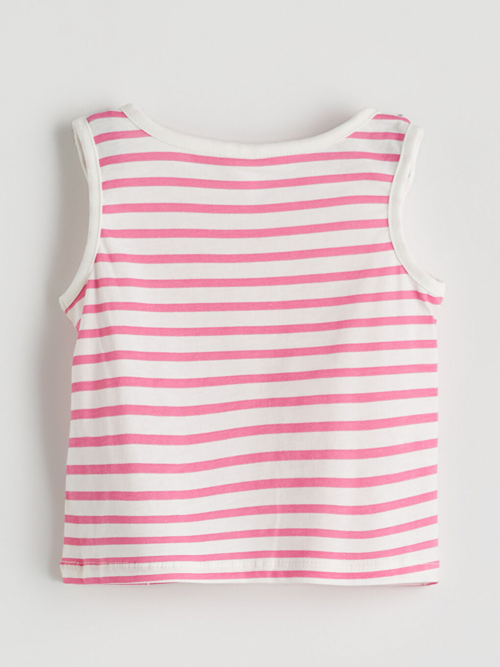 Bej Bisiklet Yaka Çizgili Kız Bebek Atlet-1