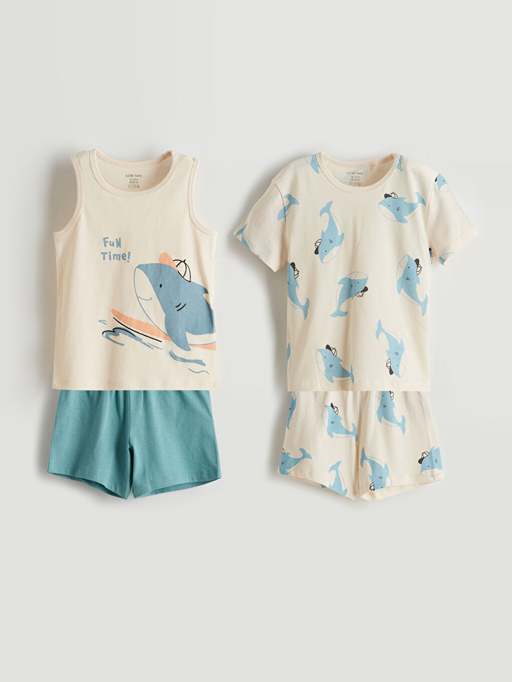 Printed Baby Boys' Tank Top T-Shirt and Shorts Set -S5JP08Z1-KXP