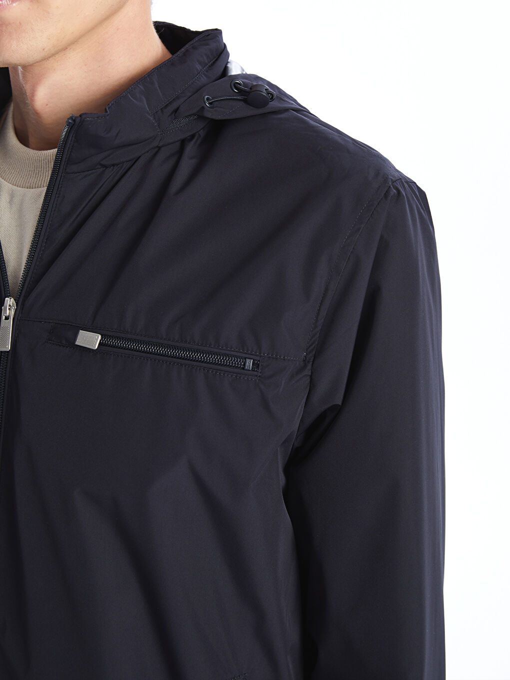 LCWAIKIKI Classic Standard Fit Funnel Neck Men's Thin Coat -W51194Z8-RFD