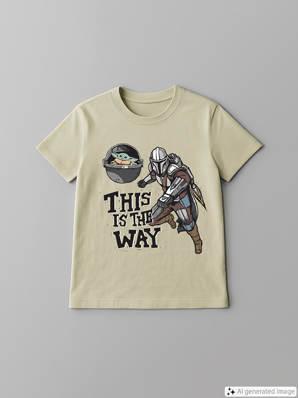 تيشيرت رقبة دائرية مطبوع ذا ماندالوريان للأولاد