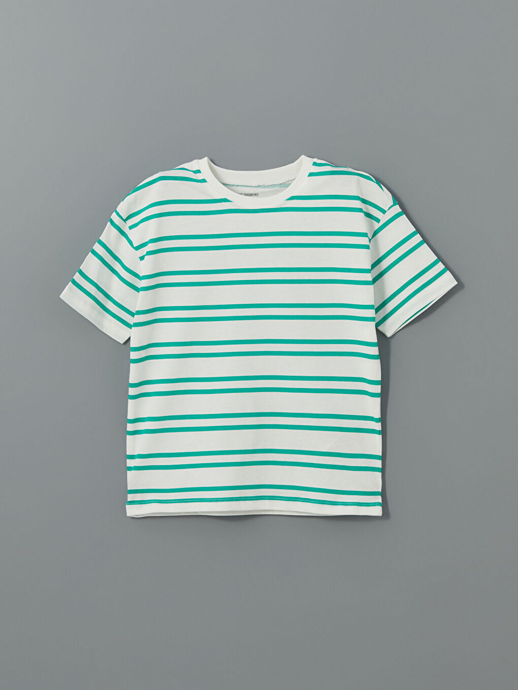 Beyaz Bisiklet Yaka Baskılı Erkek Çocuk Tişört-5