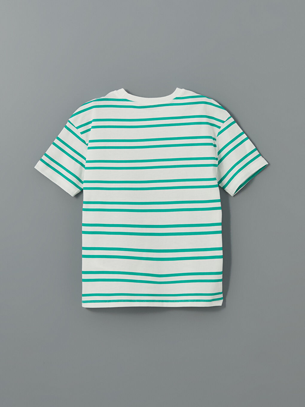 Beyaz Bisiklet Yaka Baskılı Erkek Çocuk Tişört-7