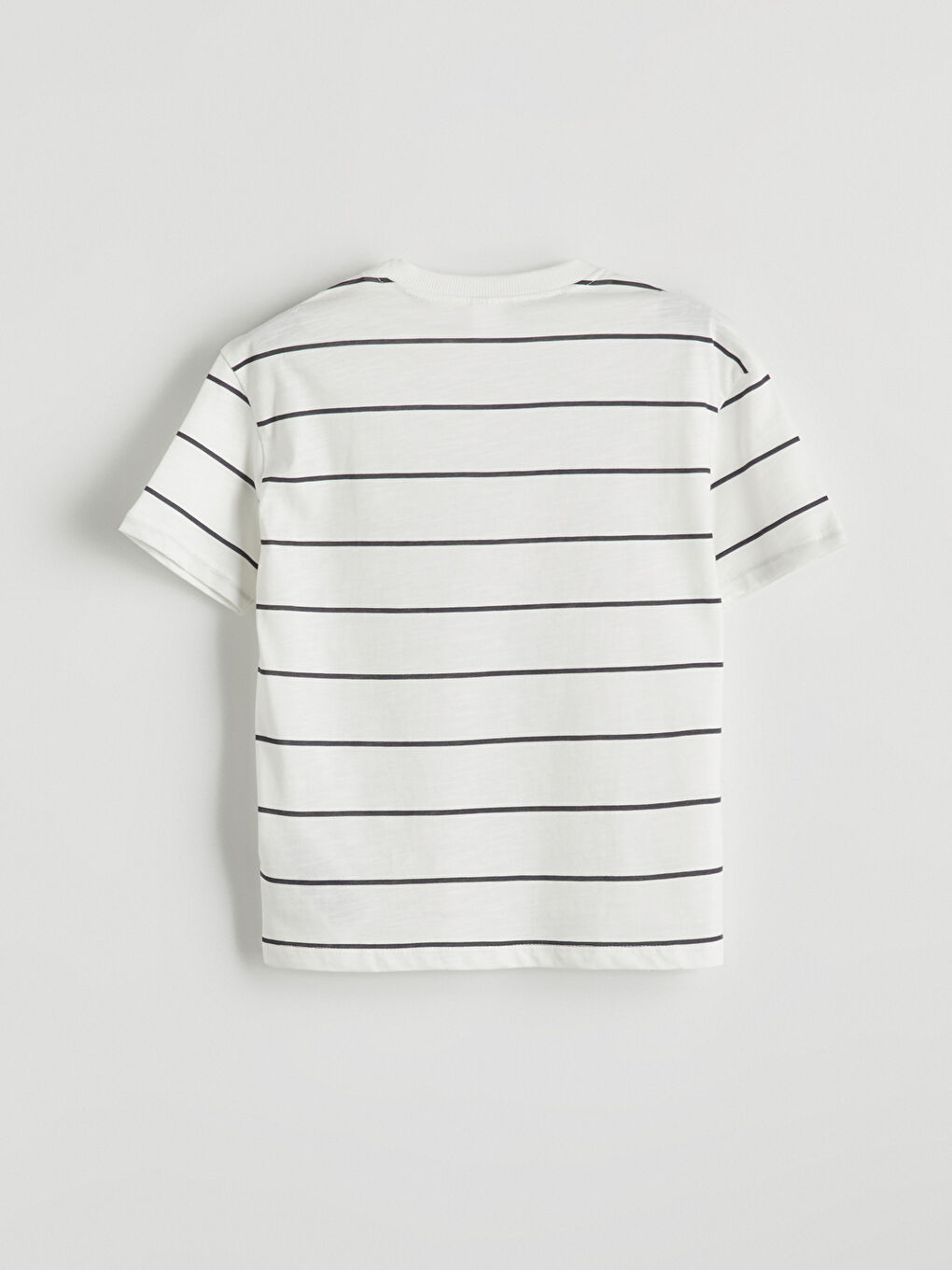 Antrasit Bisiklet Yaka Çizgili Erkek Çocuk Tişört-1