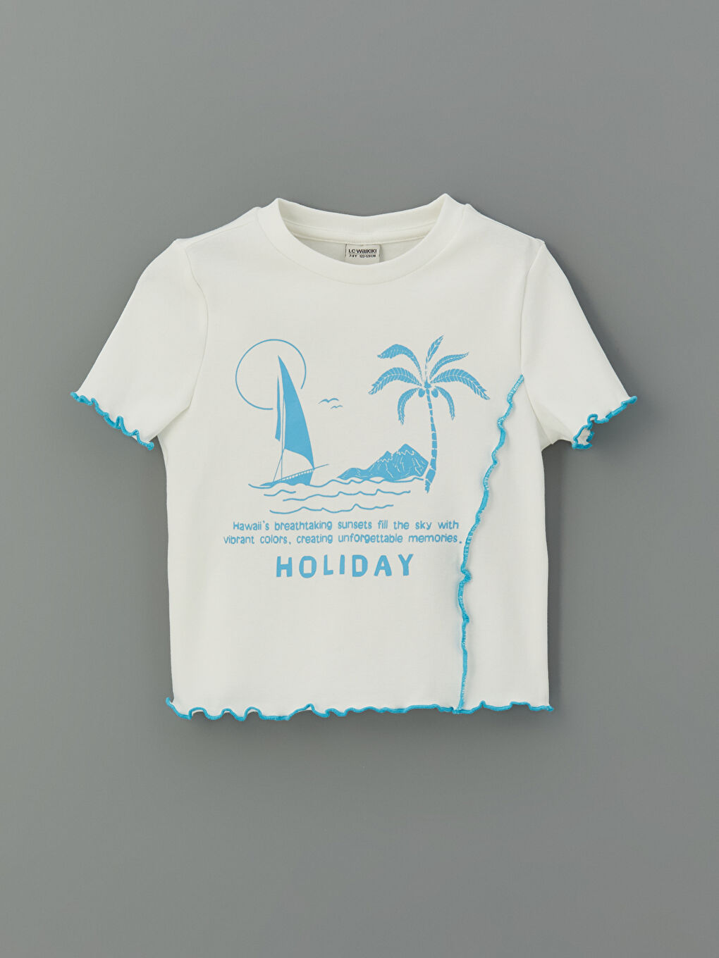 LCW Kids Crew Neck Girls' Crop T-Shirt -S5JQ11Z4-R9J