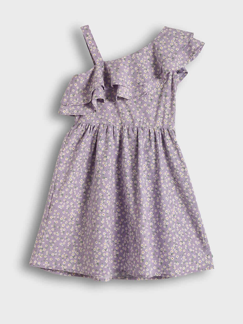 فستان ياقة سلاش للبنات-1