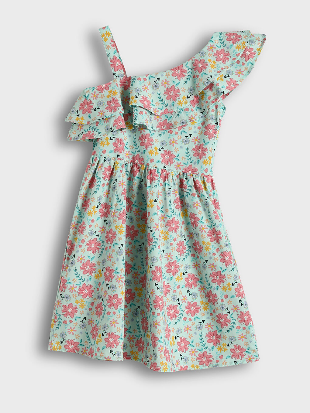 فستان ياقة سلاش للبنات-1