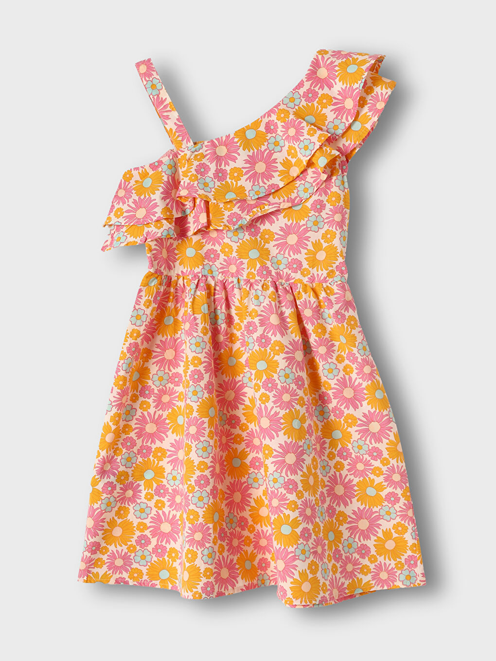 فستان ياقة سلاش للبنات-1