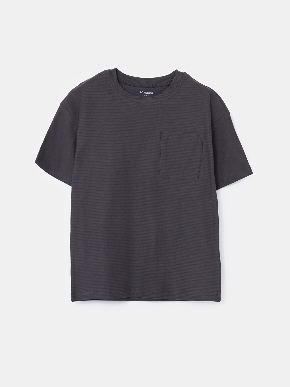 Antrasit Bisiklet Yaka Basic Erkek Çocuk Tişört