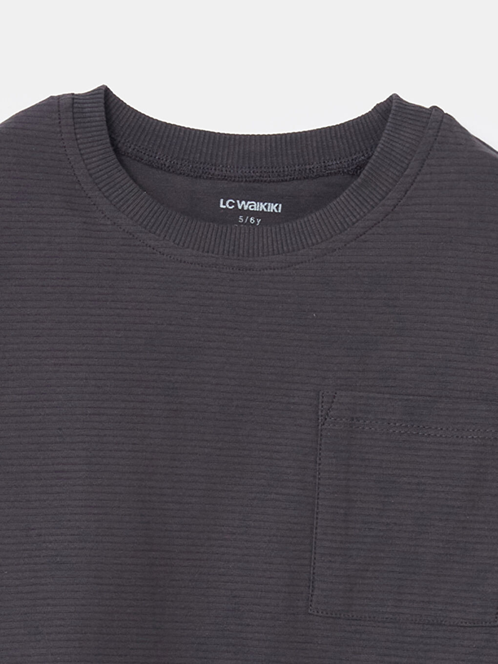 Antrasit Bisiklet Yaka Basic Erkek Çocuk Tişört-2