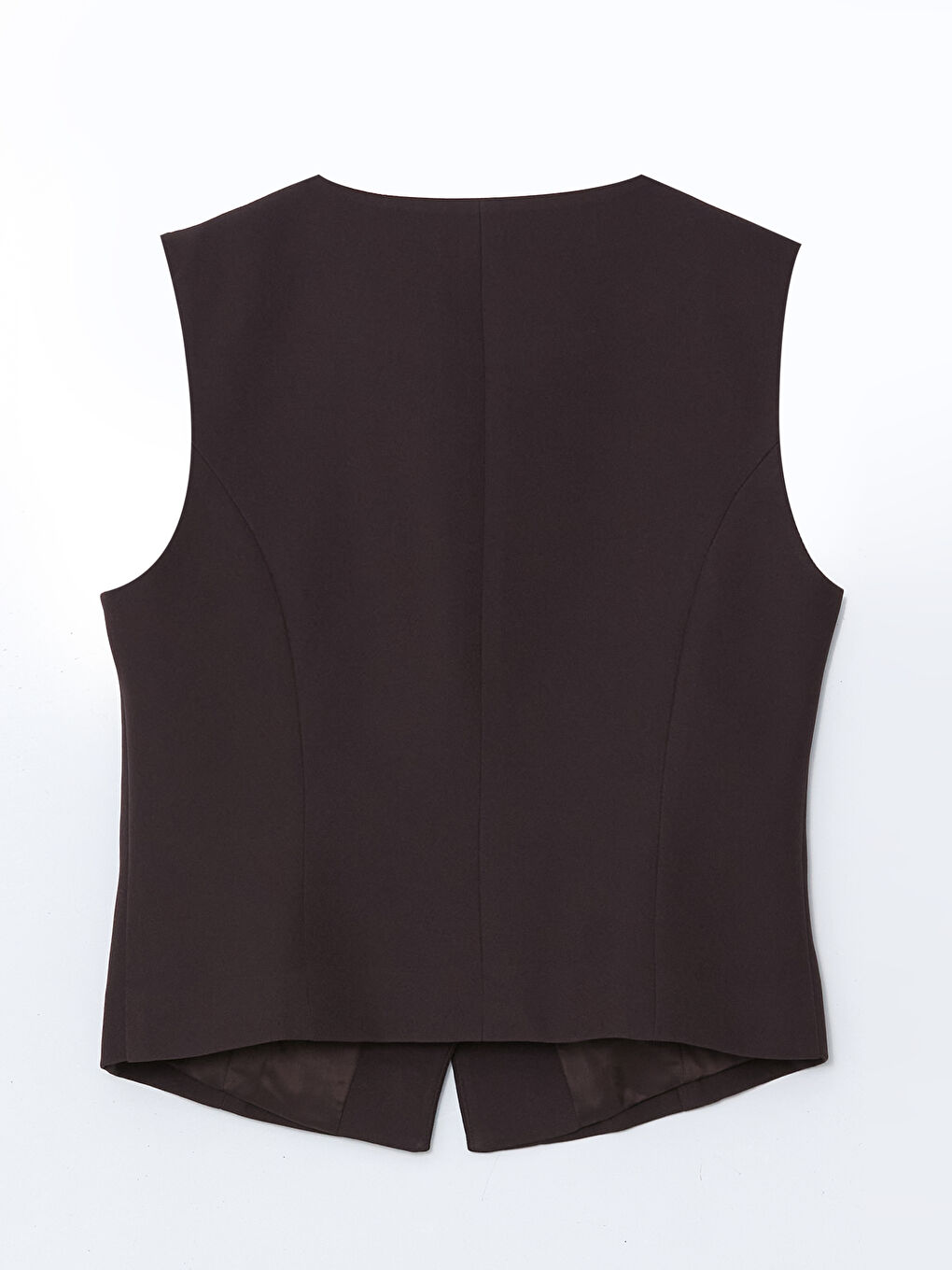 Kahverengi V Yaka Kadın Klasik Yelek-9