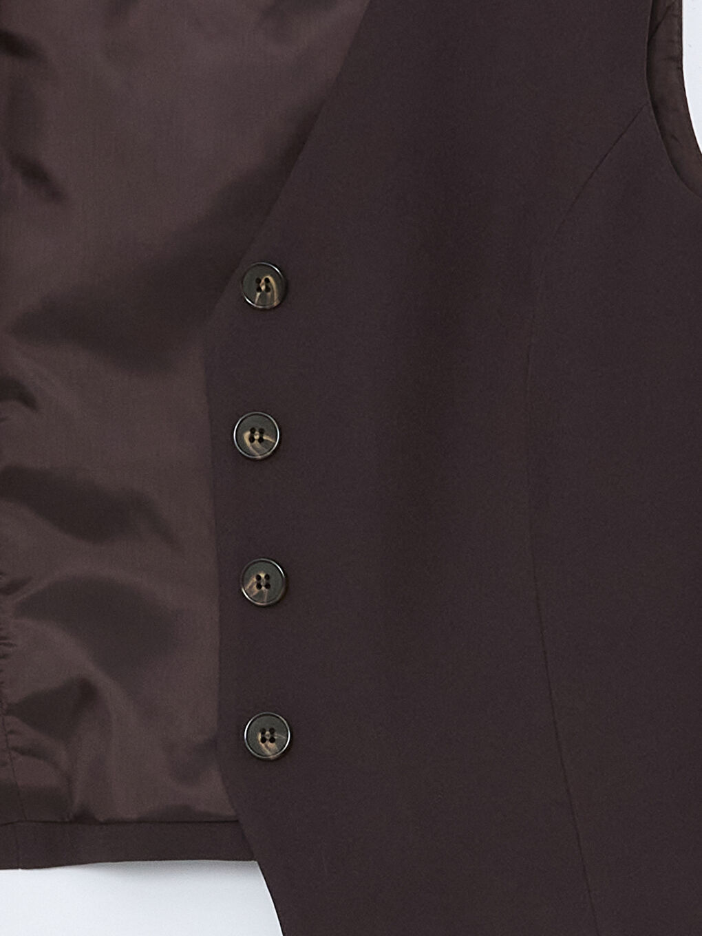 Kahverengi V Yaka Kadın Klasik Yelek-10